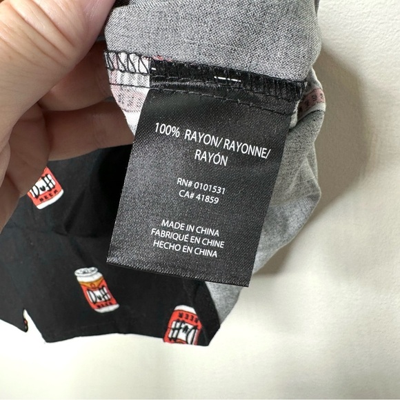 The Simpsons 20th Television DUFF BEER Shirt (NEW) Mens Medium Button Up - Picture 6 of 8